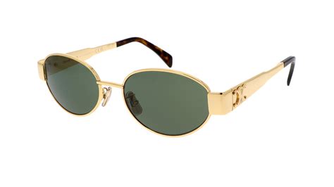 celine metal frame 18 sunglasses|CELINE Metal Triomphe 01 Sunglasses CL40235U Gold Green .